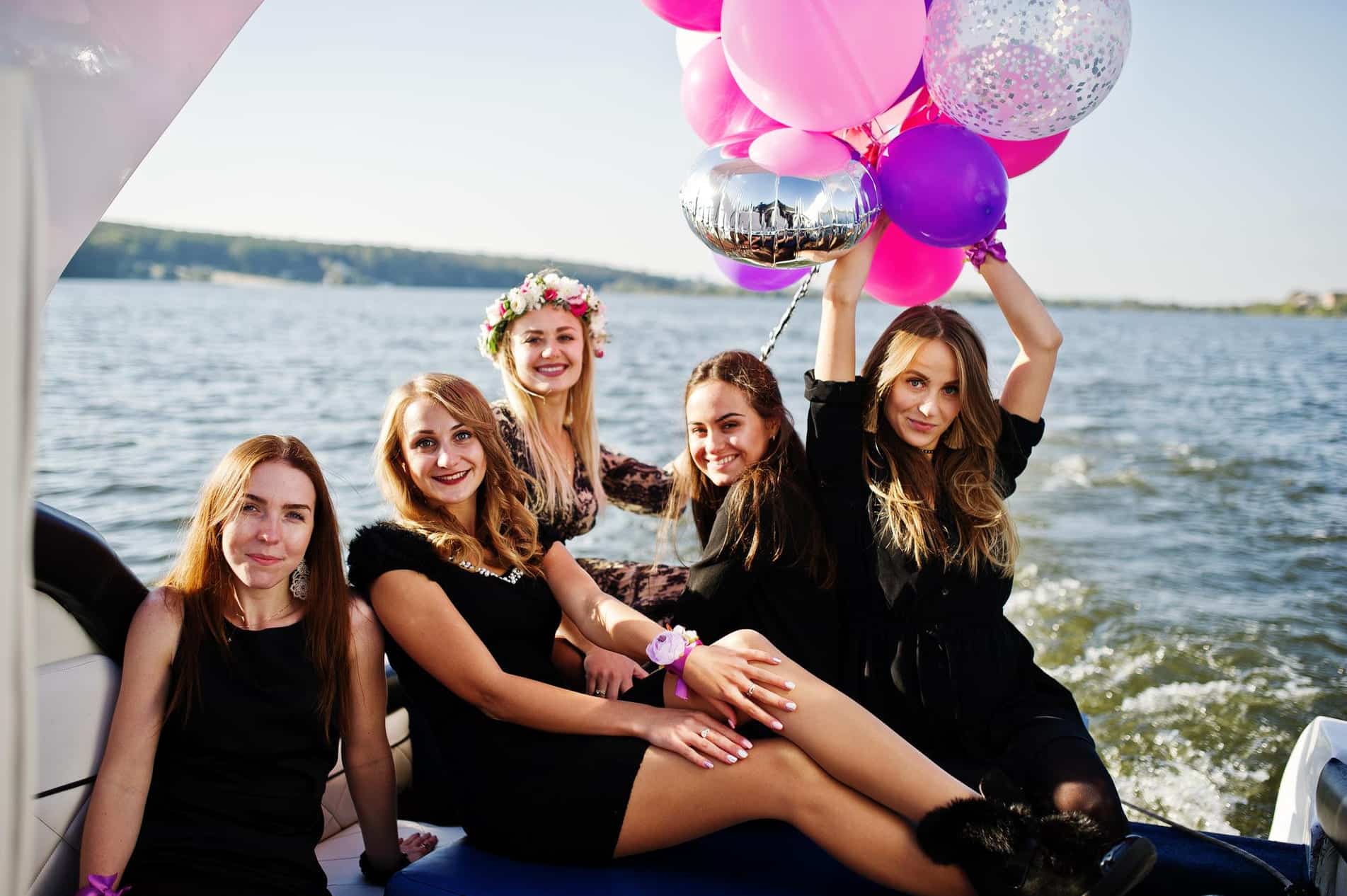 Girls Having Fun Yacht Hen Party